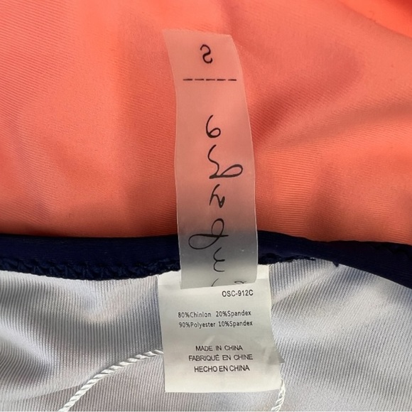 Cupshe Lucky Star Coral and Navy Blue One Piece Swimsuit Size Small - Picture 10 of 10